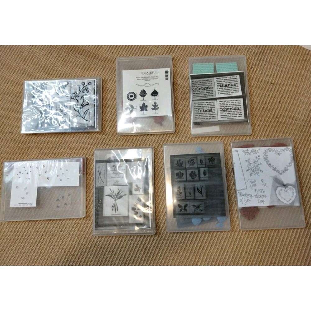 Lot of 7 Cases Stampin Up Shapes Flowers Celebrate Nature Friendship Unmounted